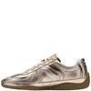 CLARKS WOMENS LACE TRAINER - GOLD LEATHER